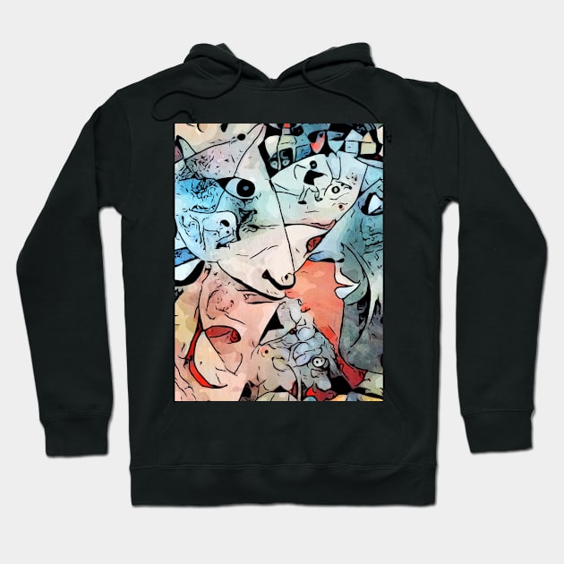 Miro meets Chagall (I and the village) Hoodie by Zamart20